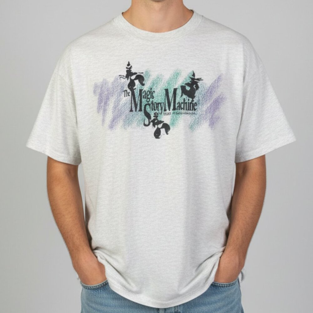 Vintage Hanes Beefy-T The Magic Story Machine MSM Productions Gray Shirt XL‎